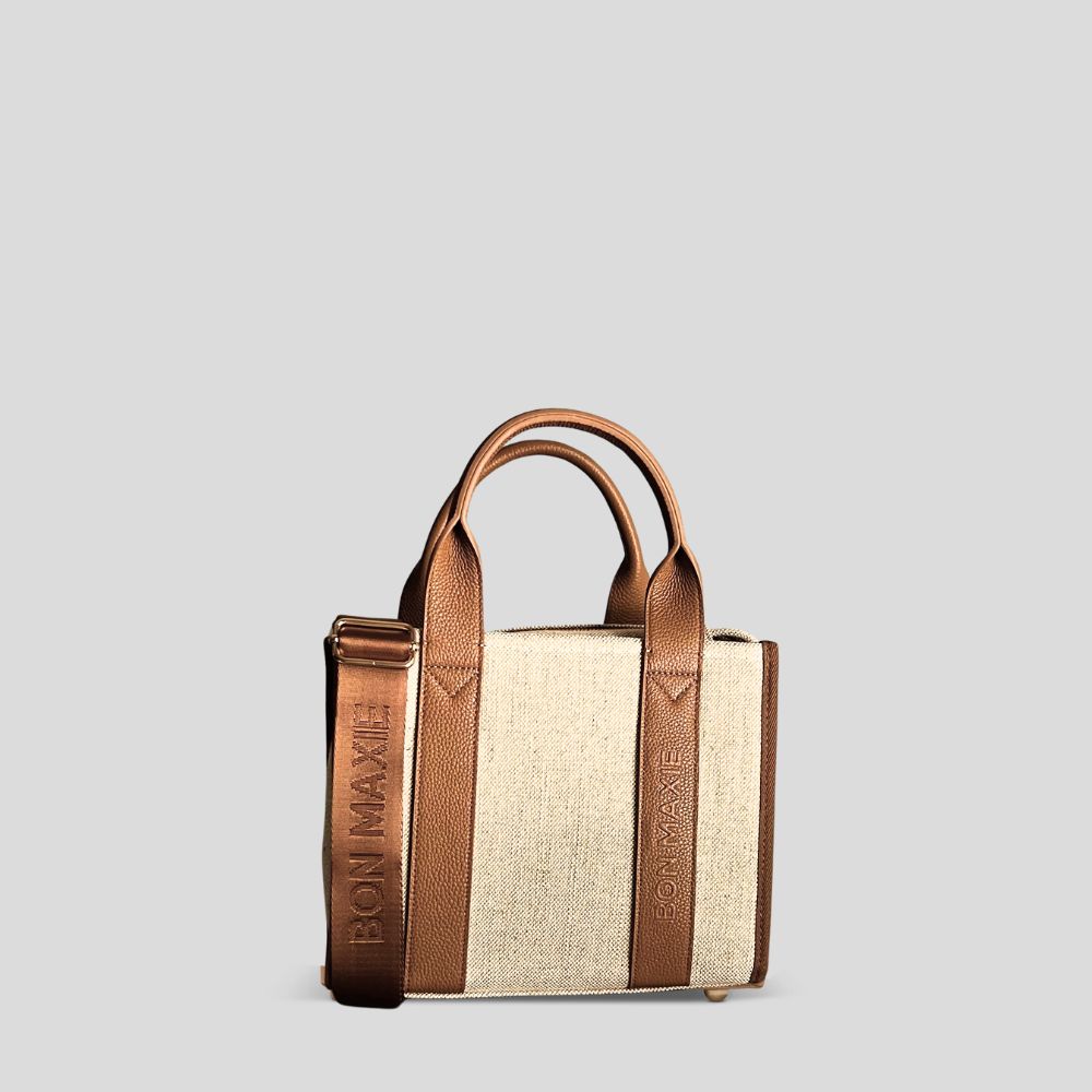 Micro Bon Vivant Structured Tote Bag -- Jute Tan Leather