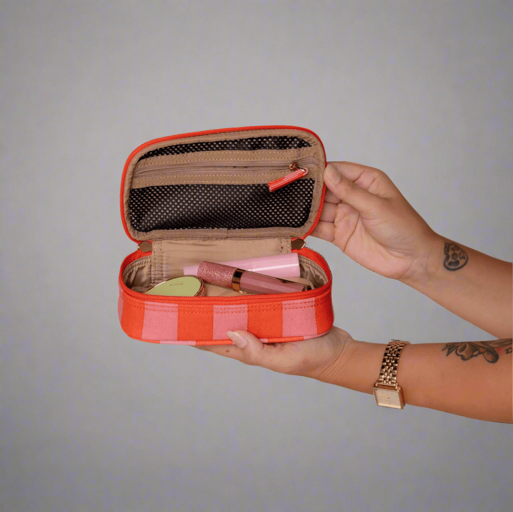 Handy Handle Case - Pink and Red Stripe Handy Pouches + Cases