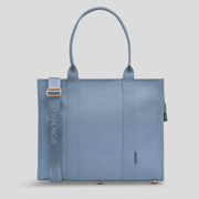 Large Bon Vivant Structured Tote Bag -- Denim Blue