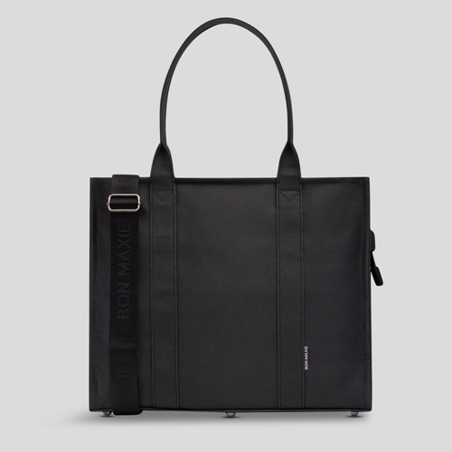 Large Bon Vivant Structured Tote Bag -- Black