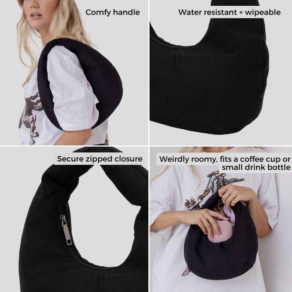 Puffy Crescent Bag -- Black