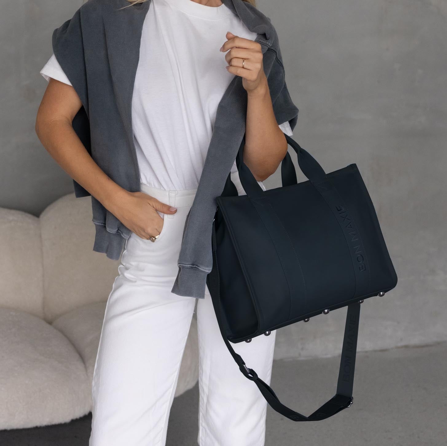 Mini Bon Vivant Structured Tote Bag 2.0 - Black Bags Gunmetal