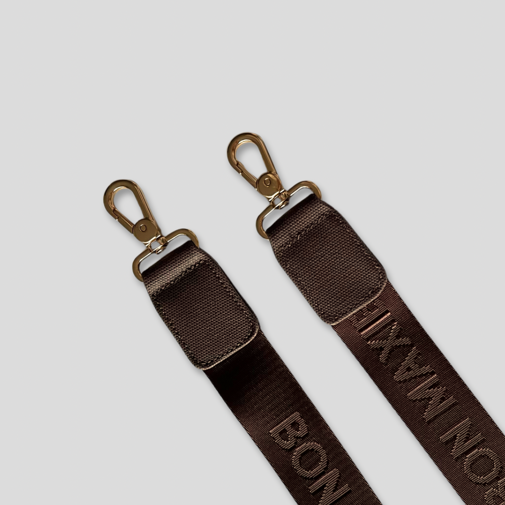 Logo Bag Strap Nylon -- Chocolate