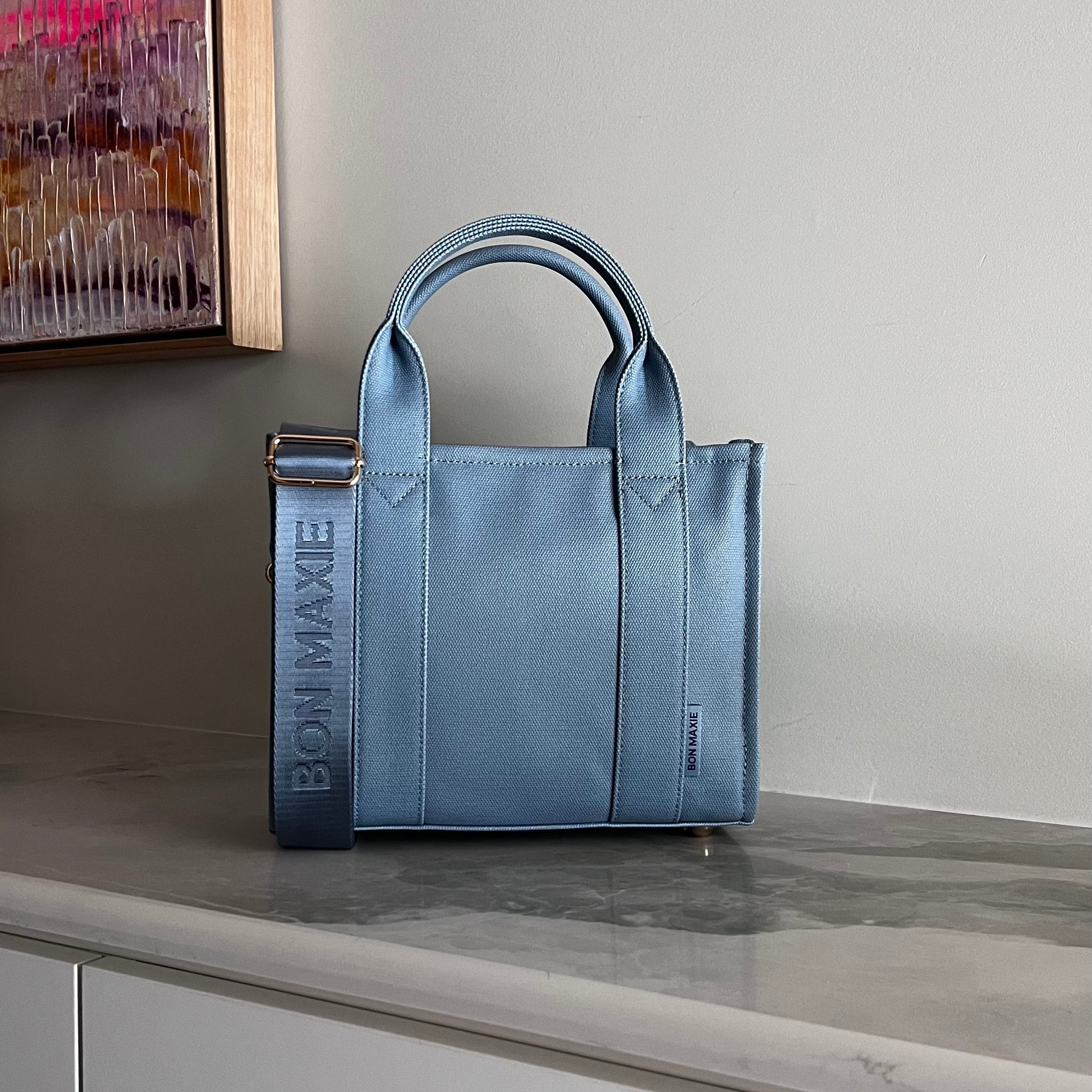 Micro Bon Vivant Structured Tote Bag -- Denim