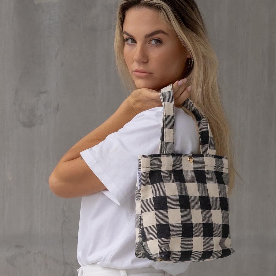 Mini Bonnie Tote Bag - Black Gingham Bags BLACK GINGHAM