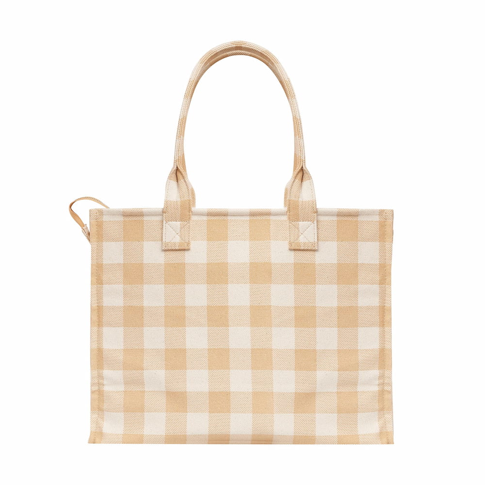 Large Bon Vivant Structured Tote Bag - Almond Gingham Bags