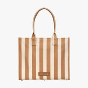 Large Bon Vivant Structured Tote Bag - Tan Stripe Bags