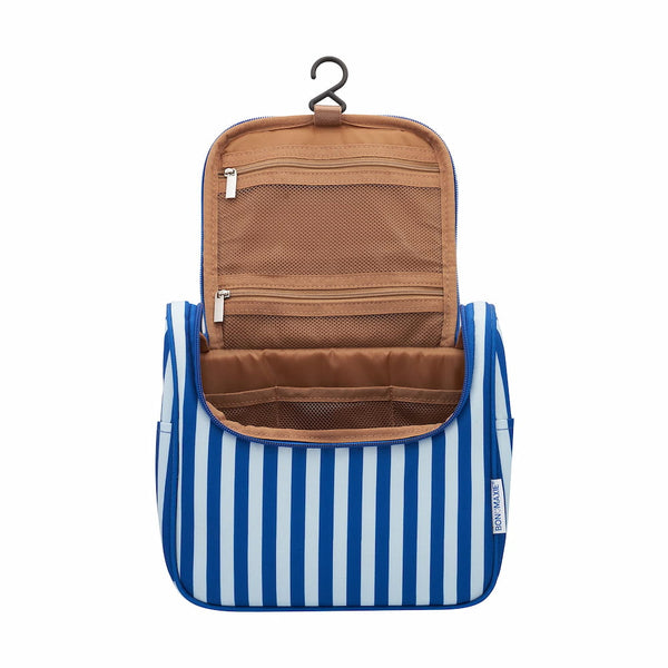 Bon Voyage Travel Toiletry Bag in Blue Stripes | Cosmetic Vanity Case ...