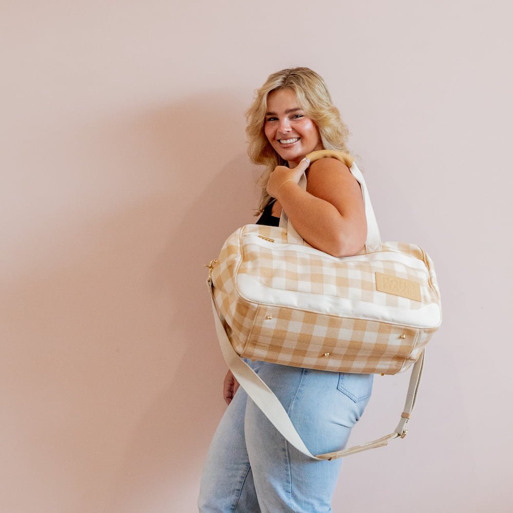 Bon Voyage Weekender Bag - Almond Gingham Bags