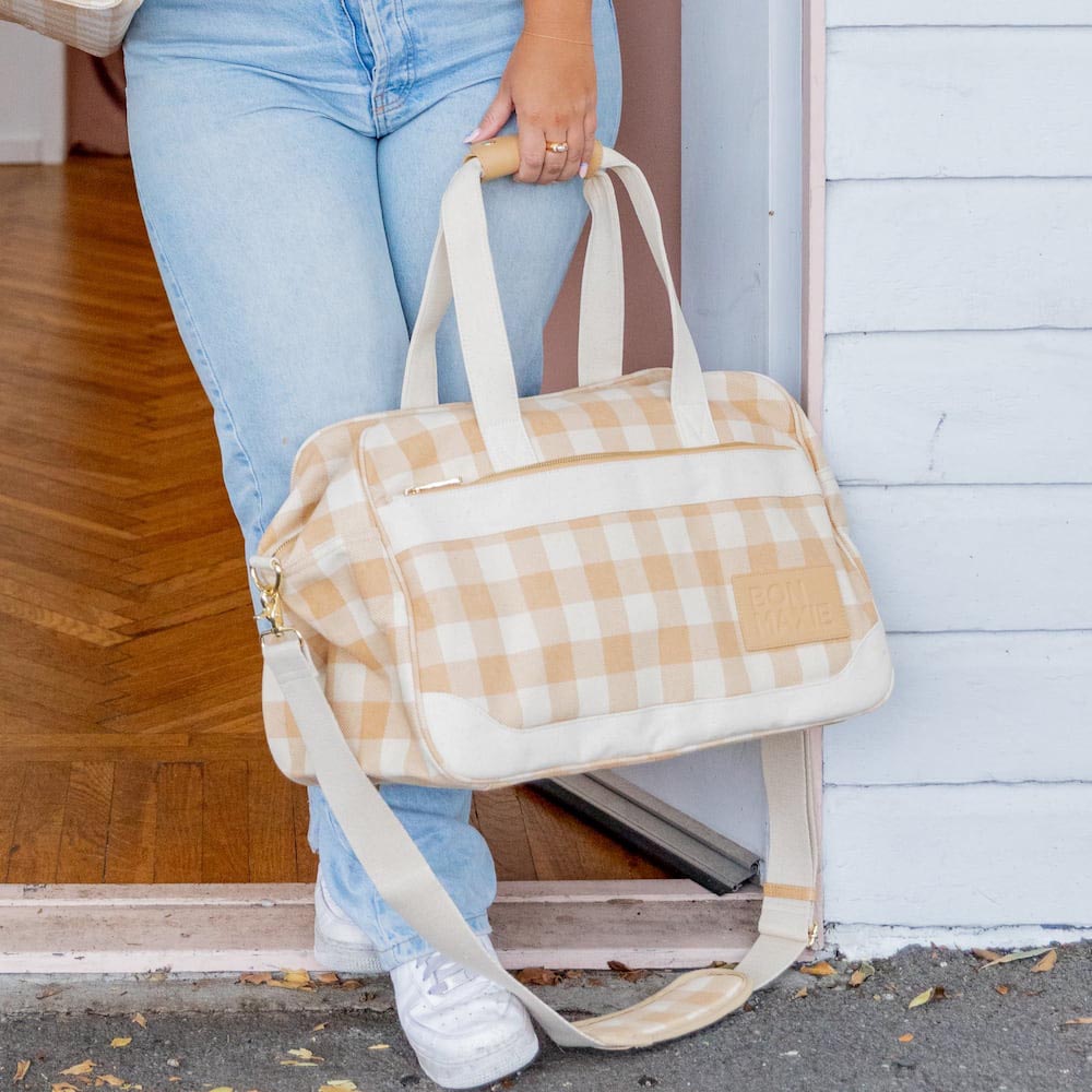 Bon Voyage Weekender Bag - Almond Gingham Bags