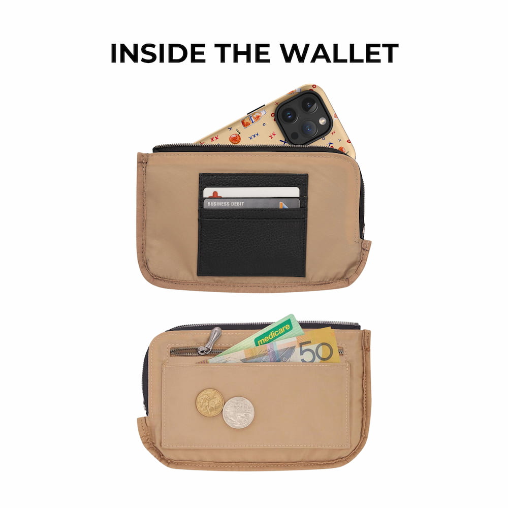 Phone Wallet Pouch - Tan Wallets Brushed Gunmetal