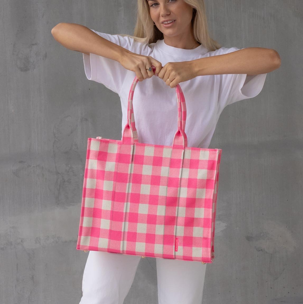 Mint Green Gingham Large high quality Fabric Bag, Casual Woman Bag, Cloth Market Bag, Extra Large Lunch Bag, Eco-friendly Gift,