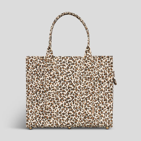 Large Bon Vivant Structured Tote Bag - Tan Leopard Bags