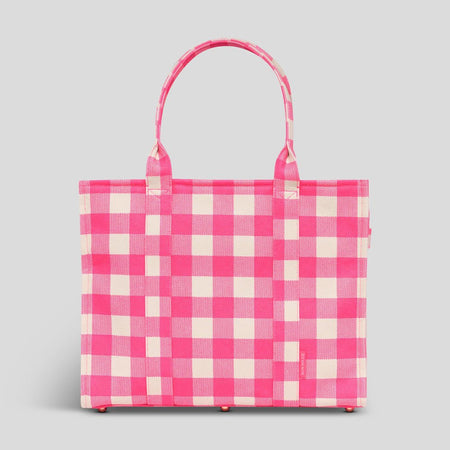 Pink gingham bag sale