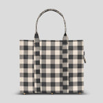 Large Bon Vivant Structured Tote Bag - Black Gingham Bags Gold