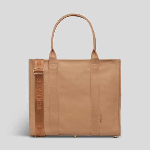 Large Bon Vivant Structured Tote Bag -- Tan