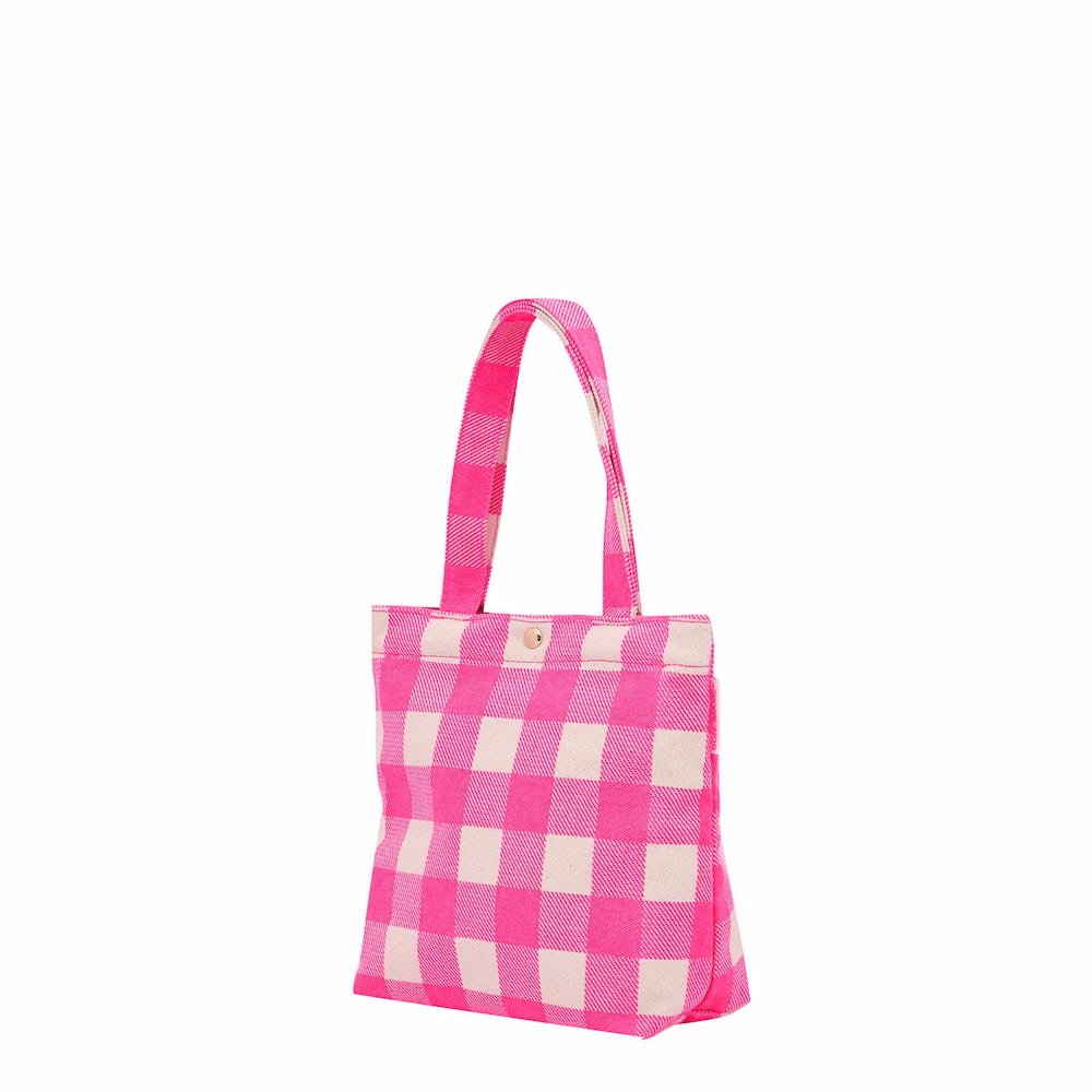 Mini Bonnie Tote Bag - Neon Pink Gingham Bags