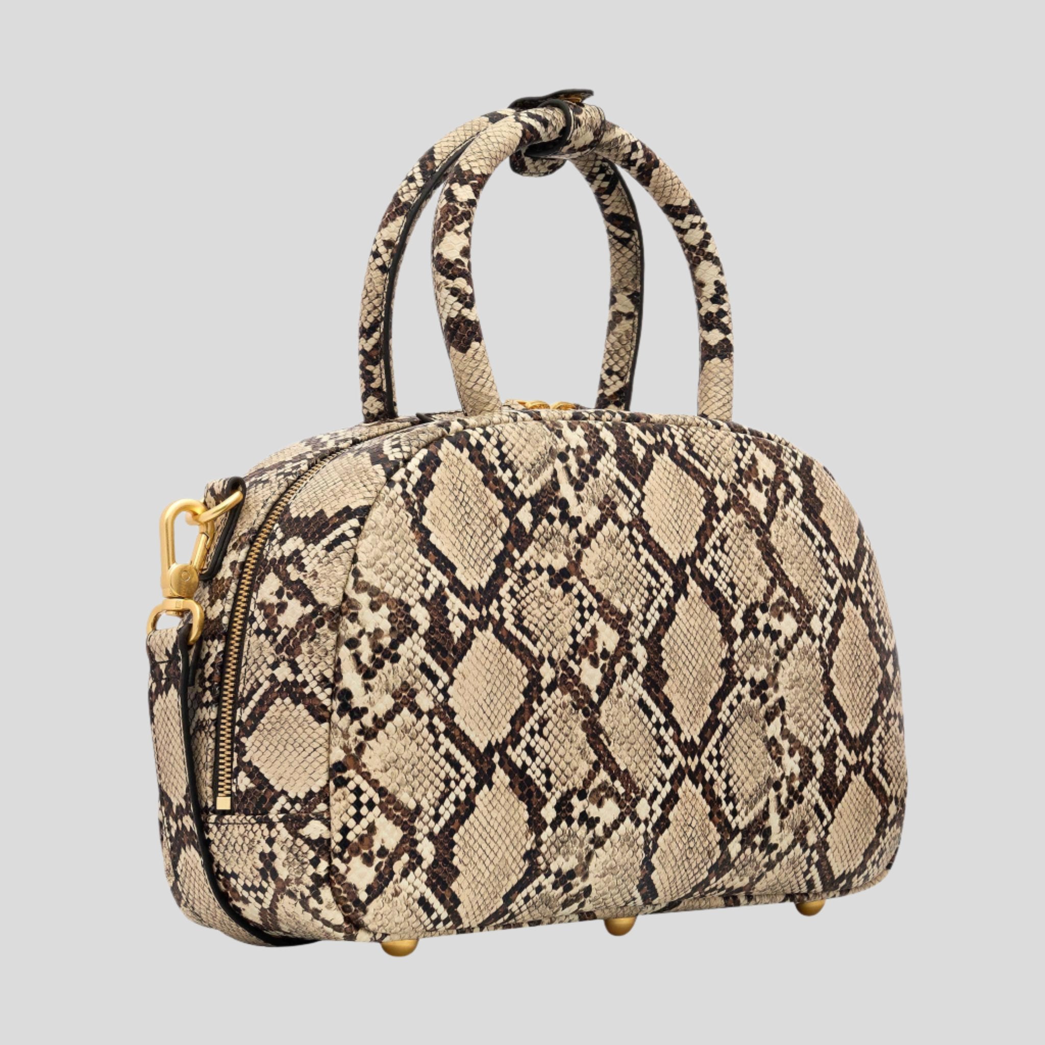 Bowler Crossbody Top Handle Bag -- Snake