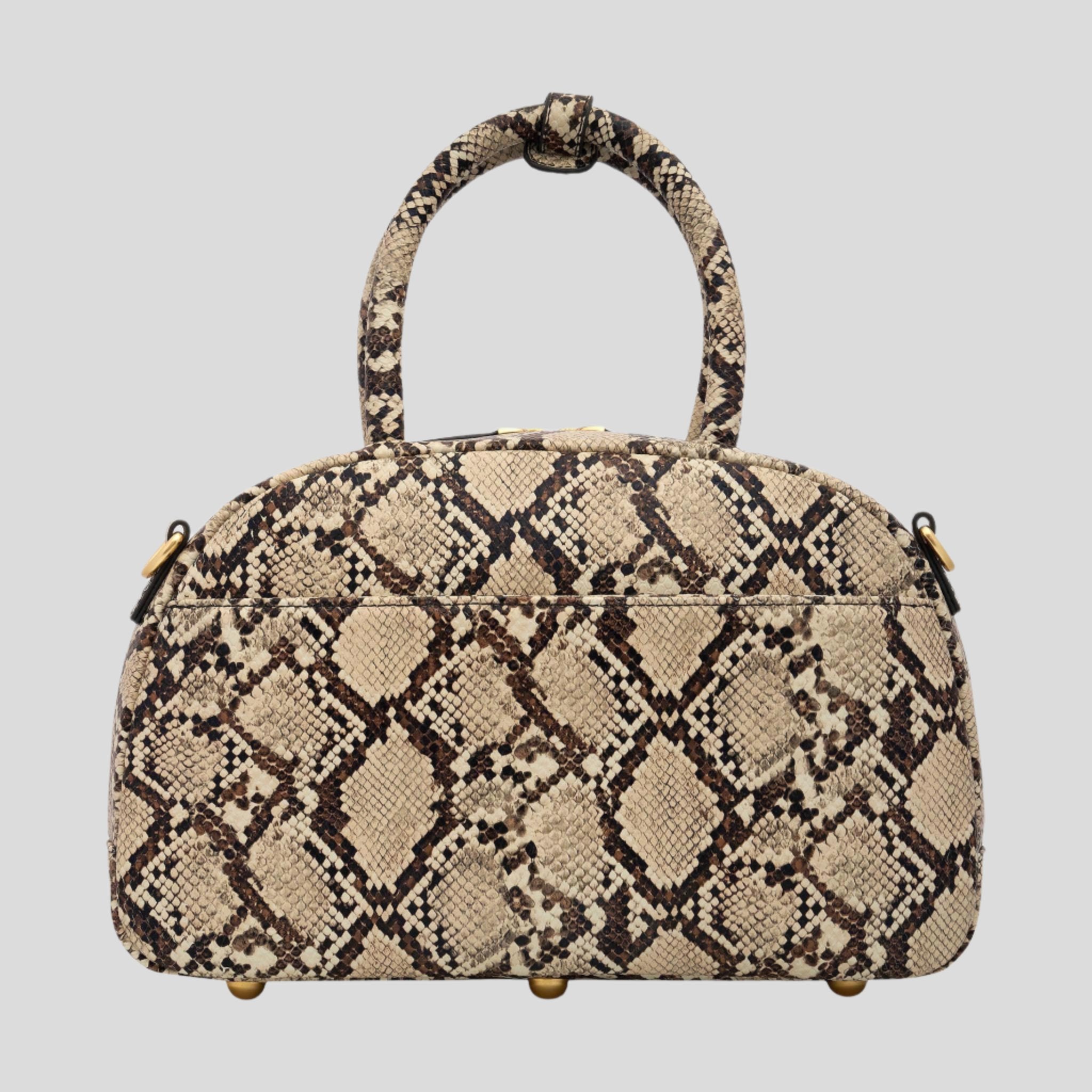 Bowler Crossbody Top Handle Bag -- Snake