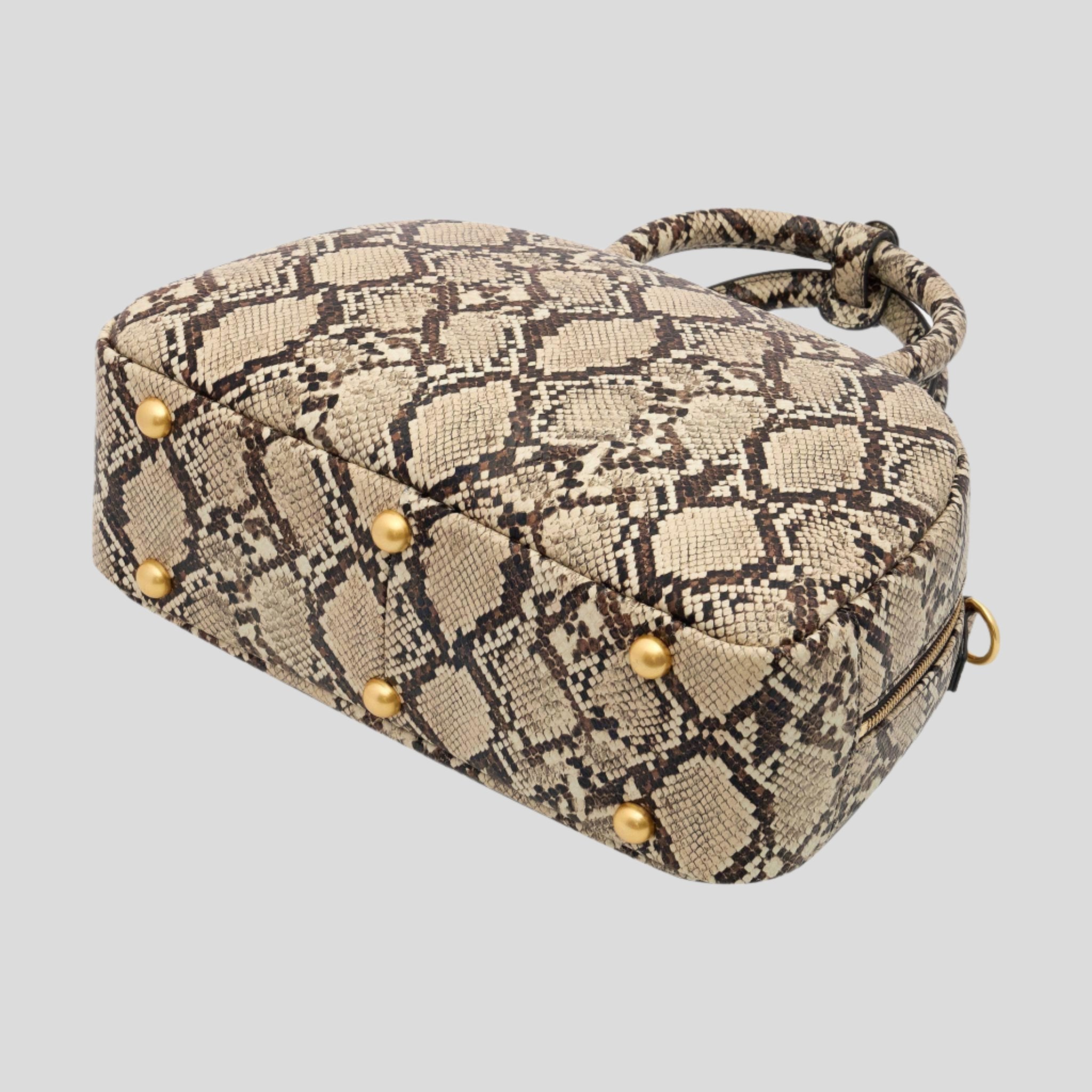 Bowler Crossbody Top Handle Bag -- Snake