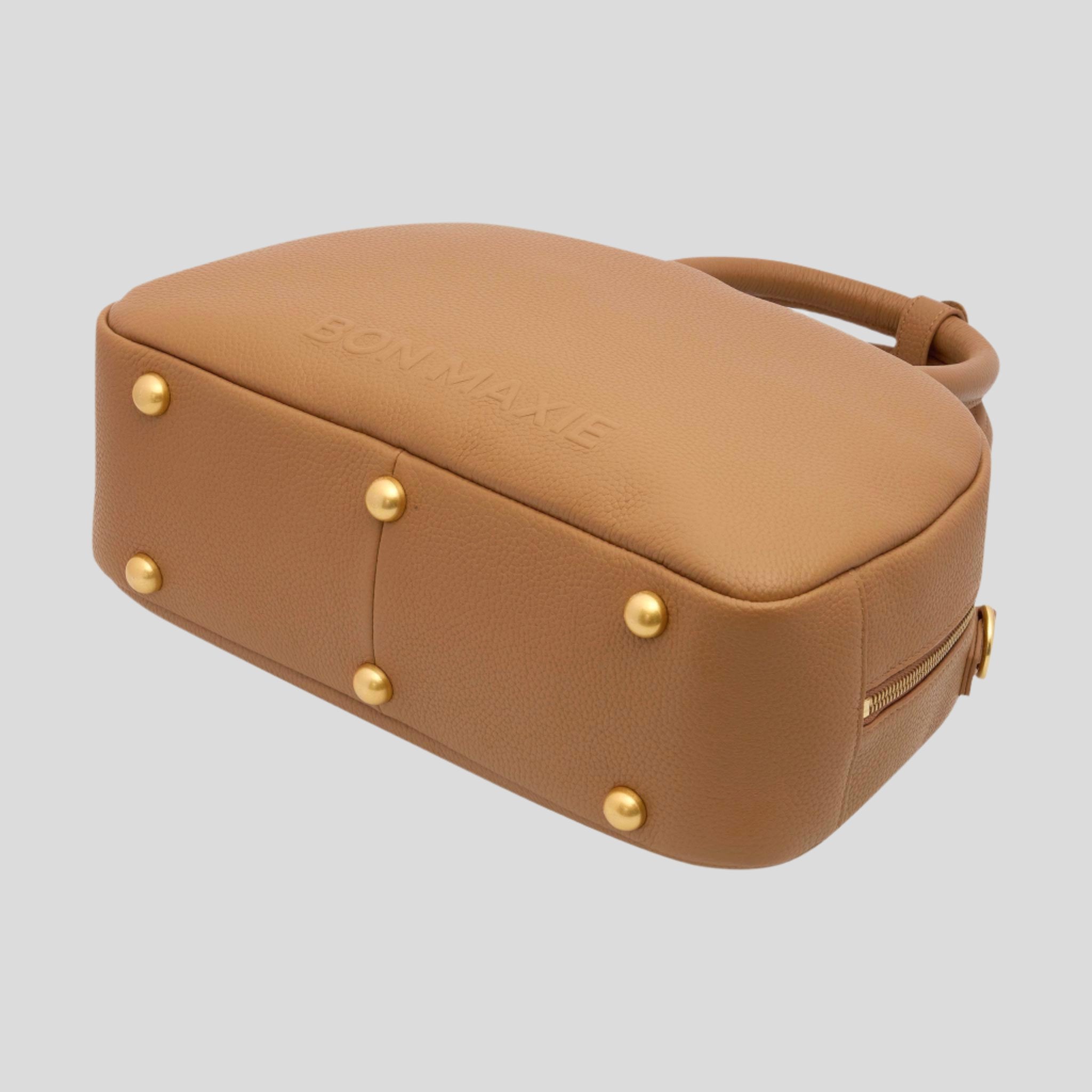 Bowler Crossbody Top Handle Bag -- Tan