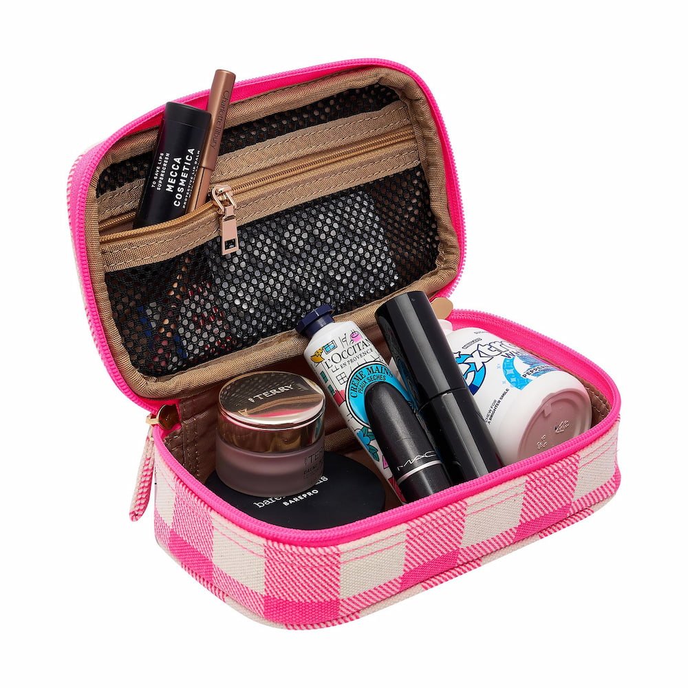 Handy Handle Case - Neon Pink Gingham Handy Pouches + Cases