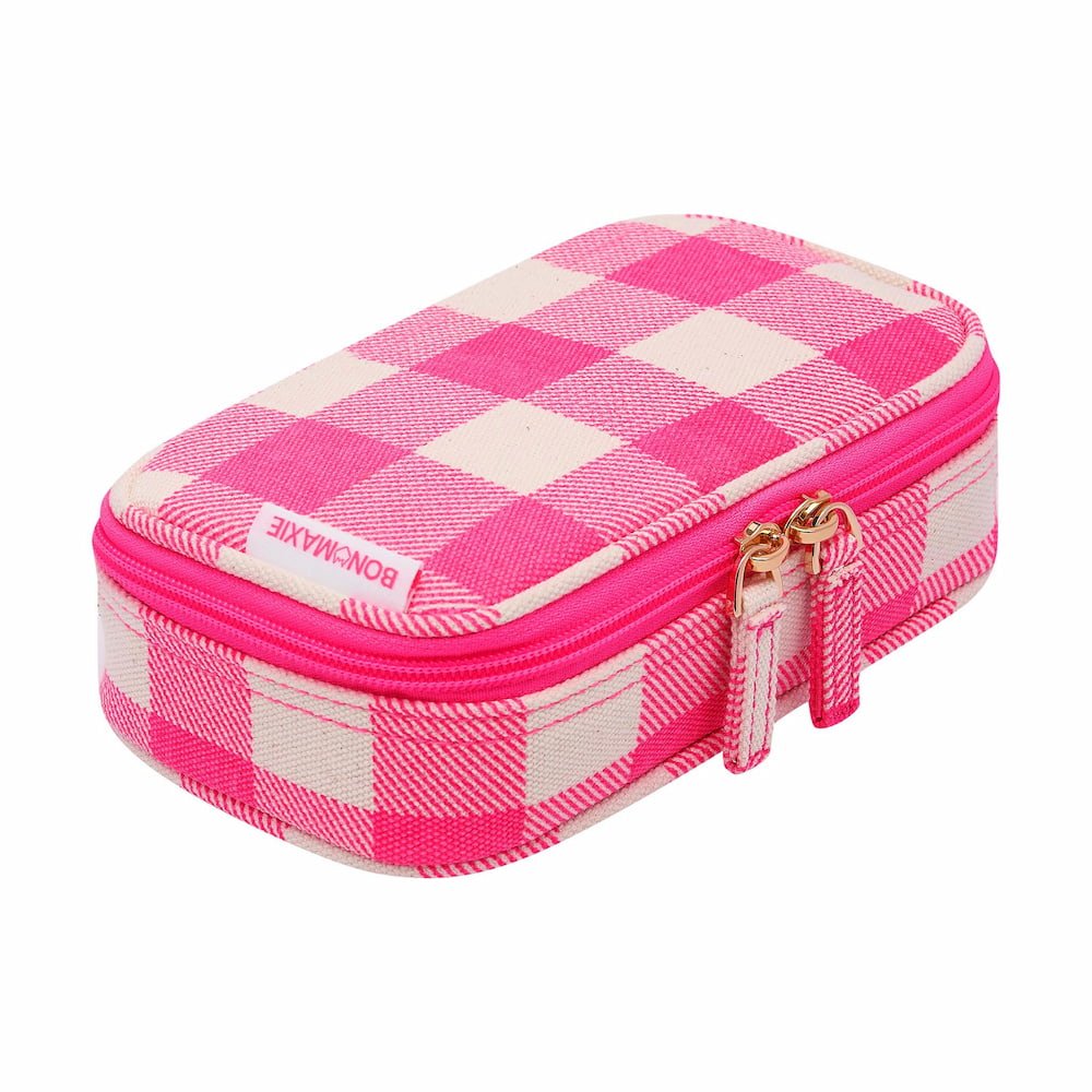 Handy Handle Case - Neon Pink Gingham Handy Pouches + Cases