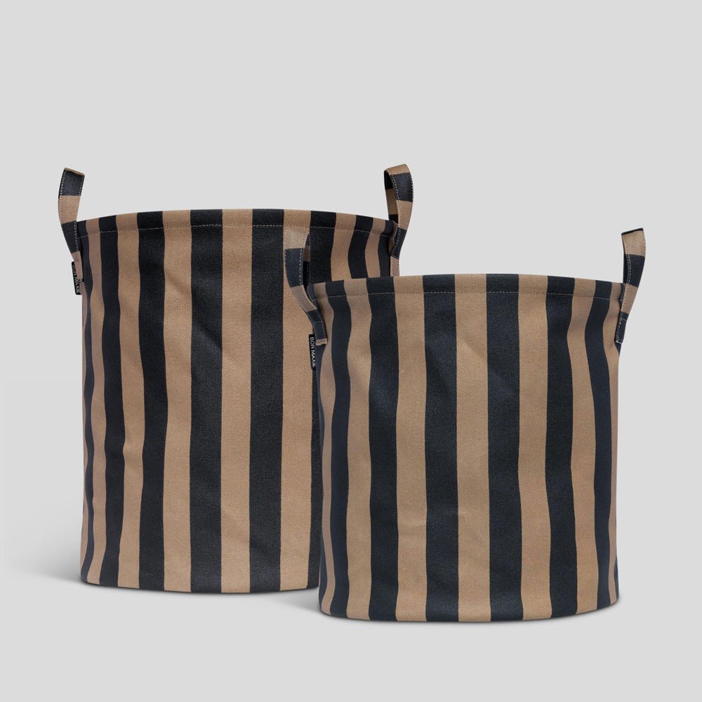 Handy Hampers Set -- Tan/Black Stripe – BON MAXIE