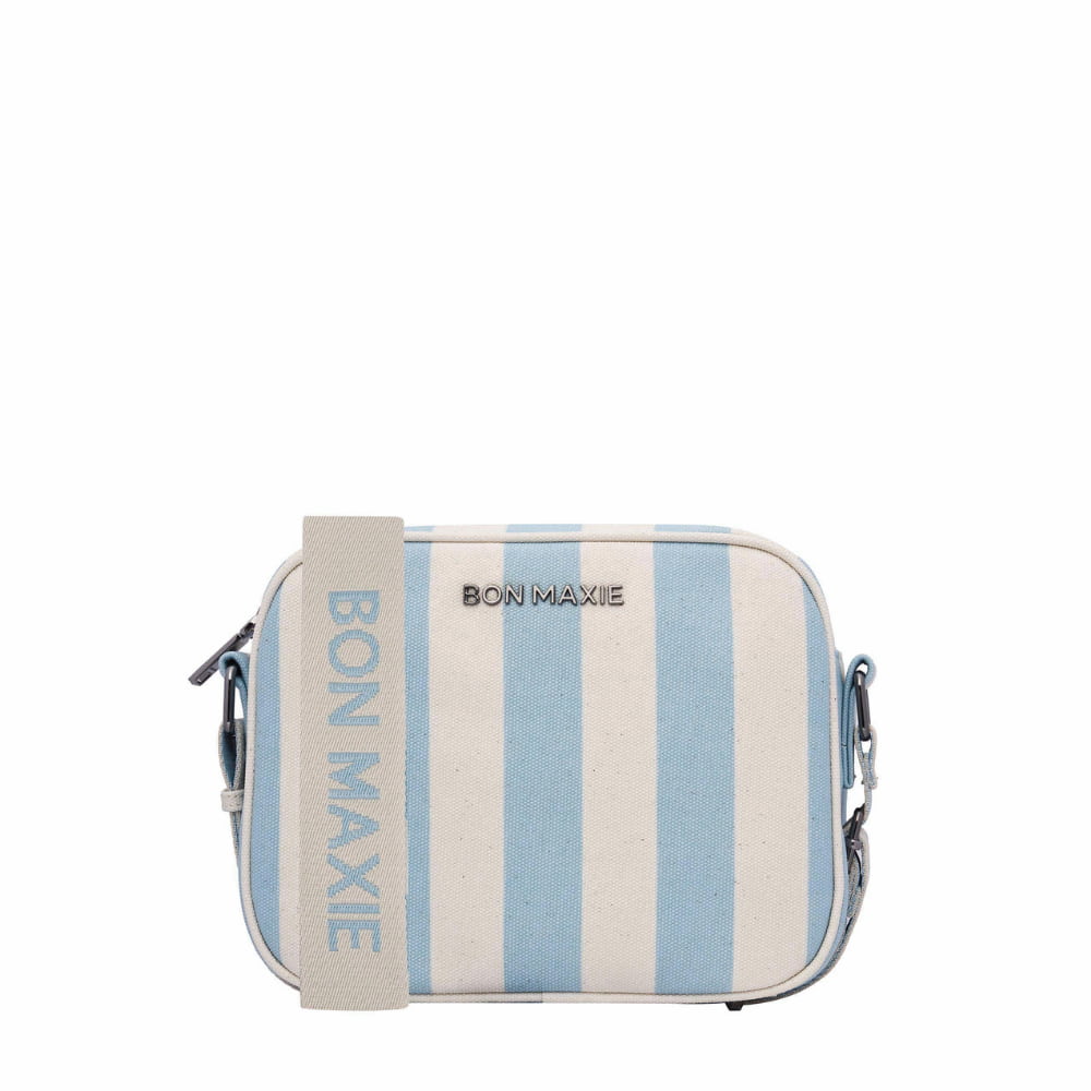 Sidekick Crossbody Bag - Blue Stripe Bags Gunmetal