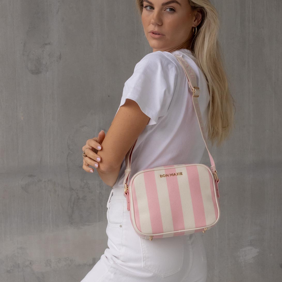 Sidekick Crossbody Bag - Blush Stripe Bags