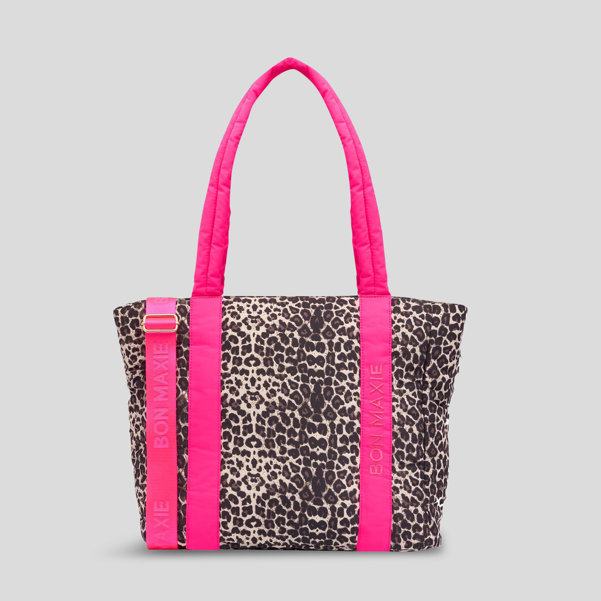 Everyday Tote Bag -- Neon Pink/Leopard