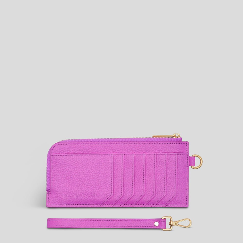 Everyday Slimline Wallet - Fuchsia Wallets Brushed Gold