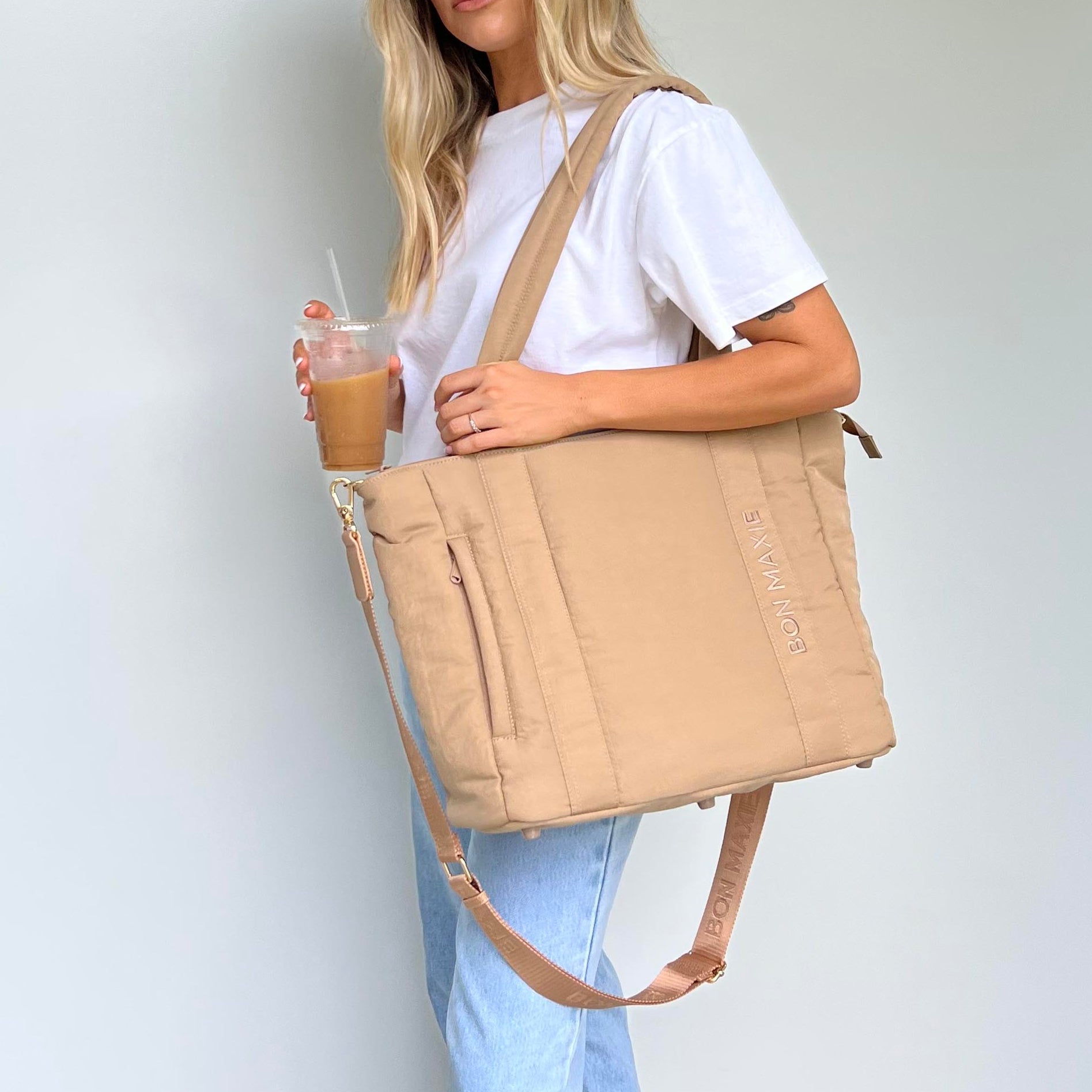 Everyday Nylon Tote -- Tan