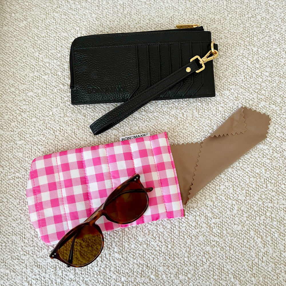 Easy - Squeezy Glasses Case - Pink Gingham Glasses Case