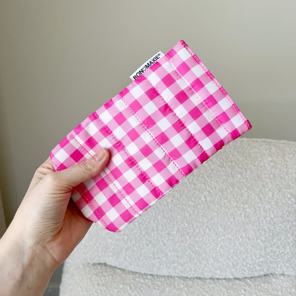 Easy - Squeezy Glasses Case - Pink Gingham Glasses Case