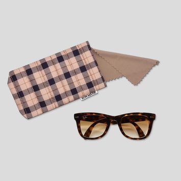 Easy - Squeezy Glasses Case - Tan Tartan Glasses Case