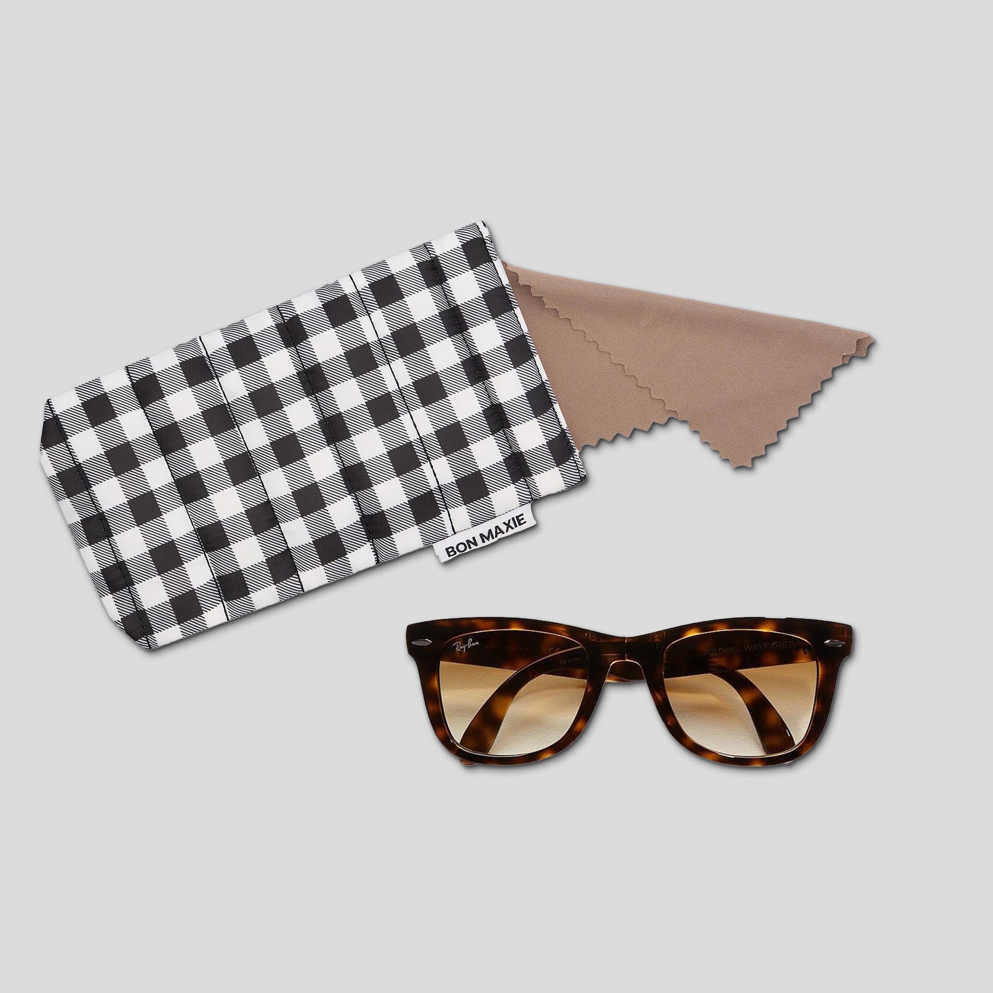 Easy - Squeezy Glasses Case - Black Gingham Glasses Case