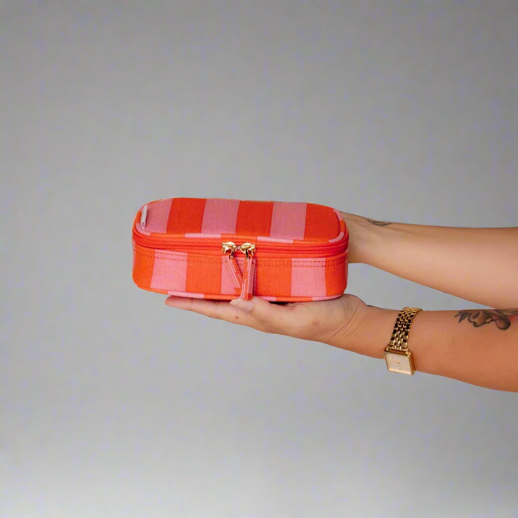 Handy Handle Case - Pink and Red Stripe Handy Pouches + Cases