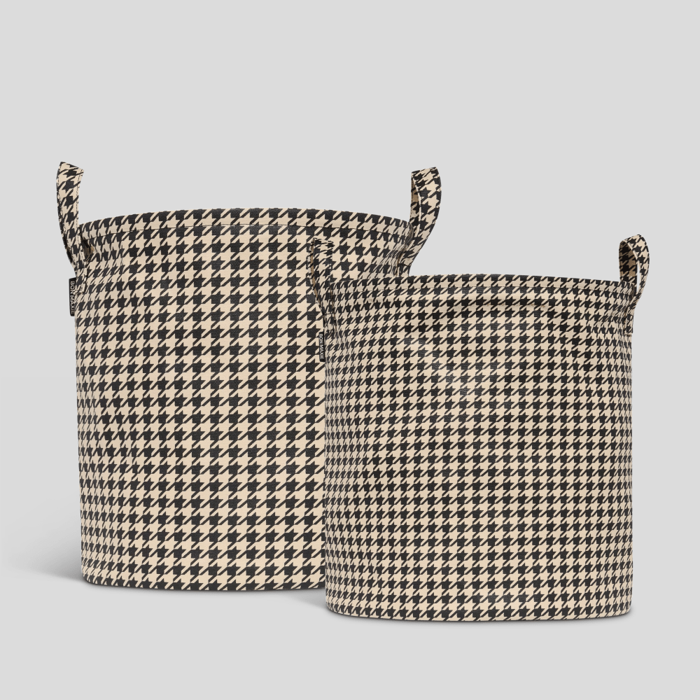 Handy Hampers Set - Black Houndstooth Hamper Set