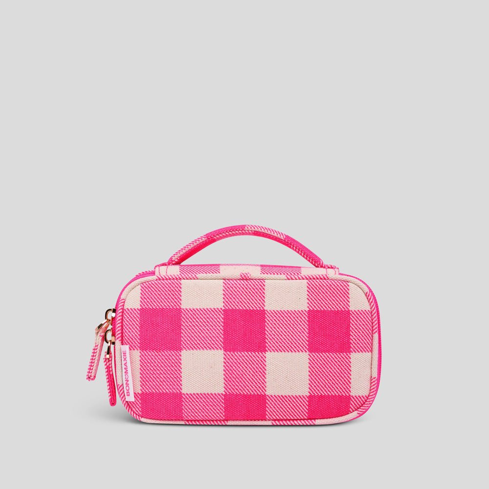 Handy Handle Case - Neon Pink Gingham Handy Pouches + Cases