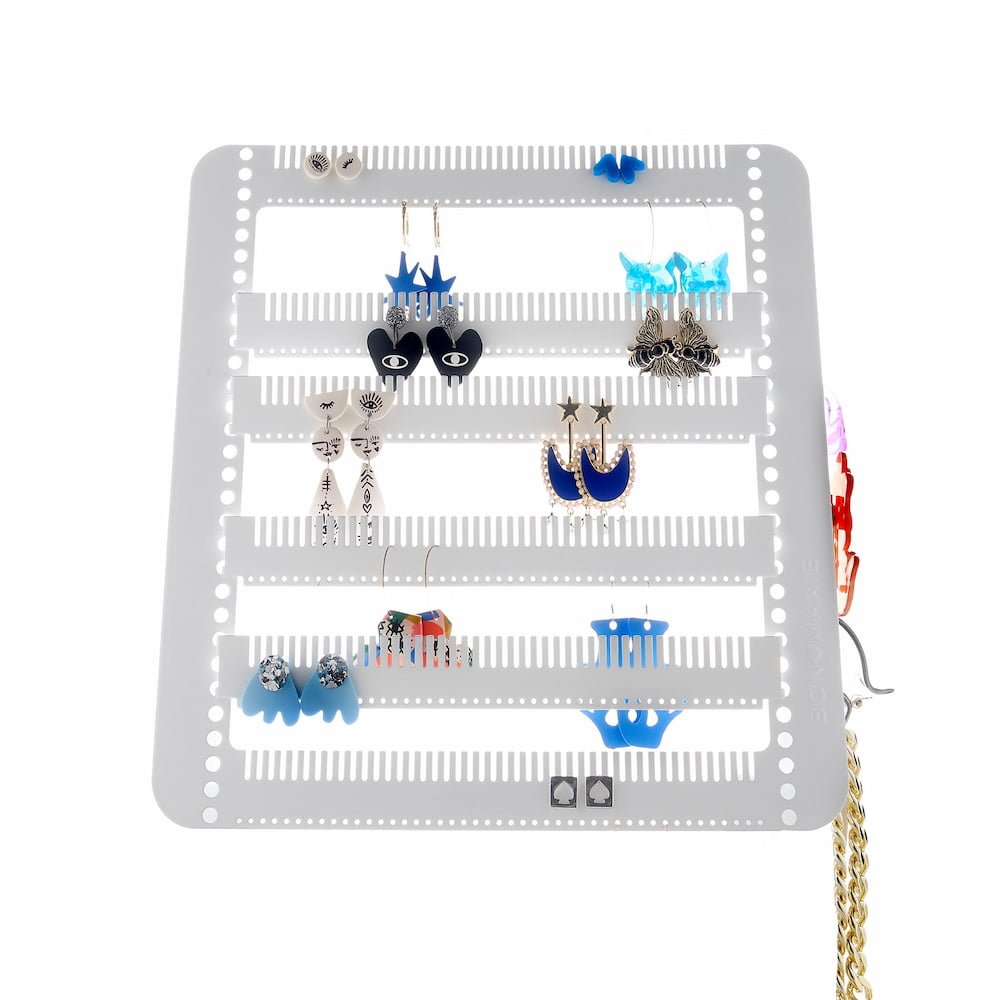 Metal Easy - Drop Jewellery Stand/Hanger - White Earring Holders WHITE