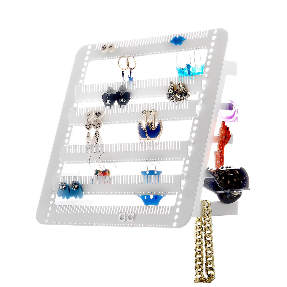 Easy-Drop Earring + Accessory Stand / Wall Hanger -- White