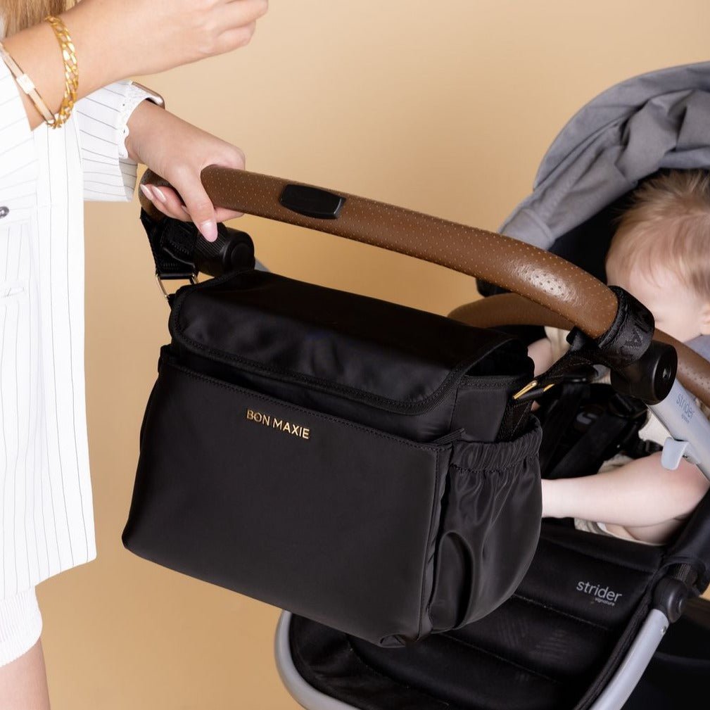 Carryall Pram Caddy Black Nylon BON MAXIE