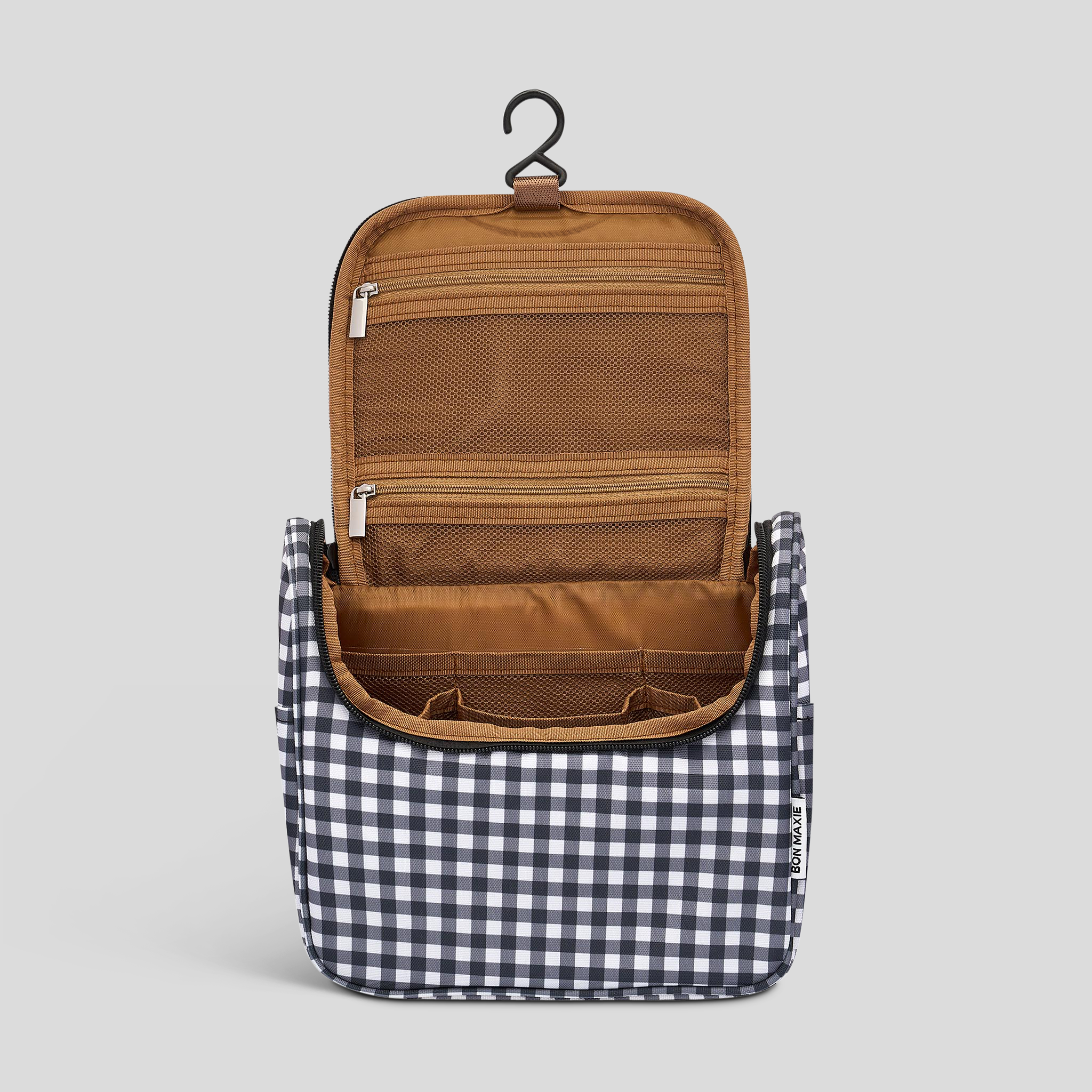 Bon Voyage Travel Toiletry Bag -- Black Gingham