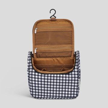 Bon Voyage Travel Toiletry Bag -- Black Gingham