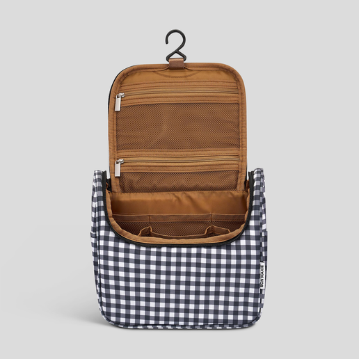 Bon Voyage Travel Toiletry Bag -- Black Gingham