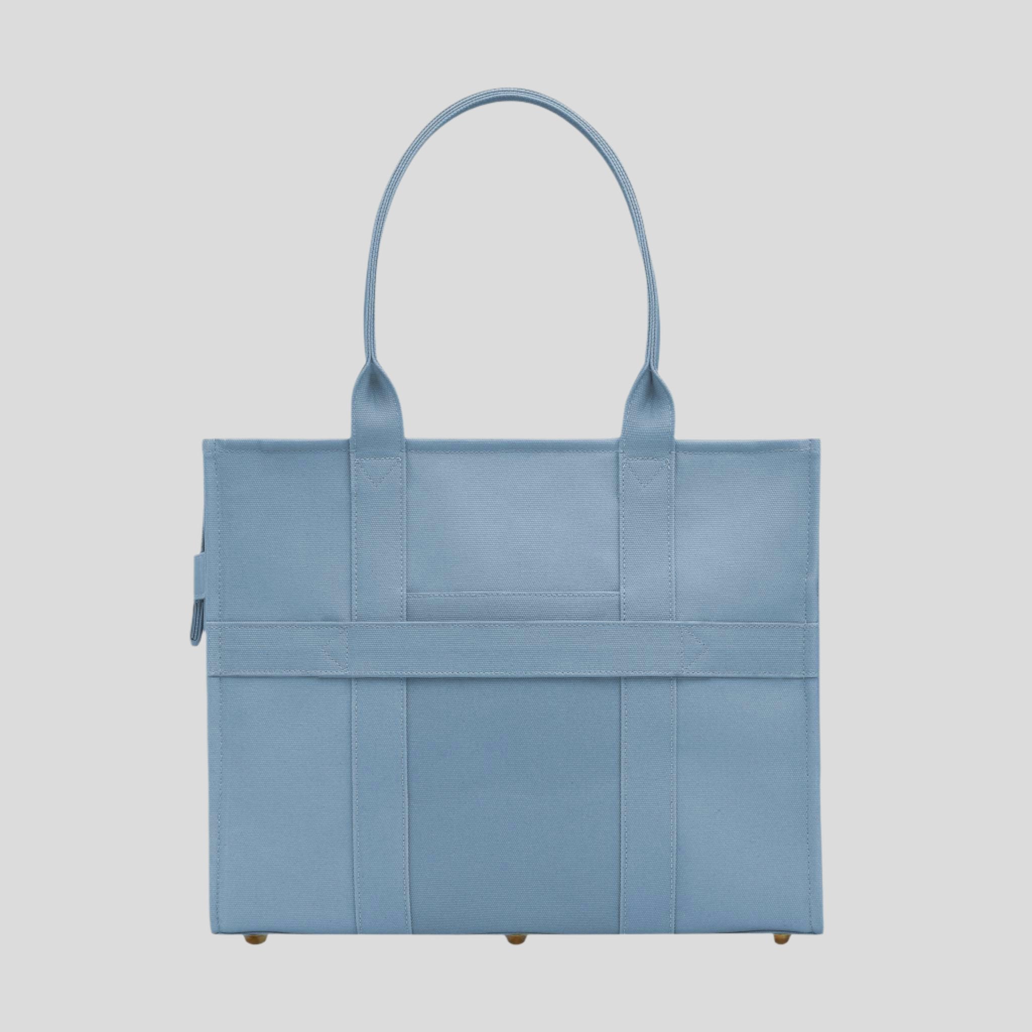 Large Bon Vivant Structured Tote Bag -- Denim Blue