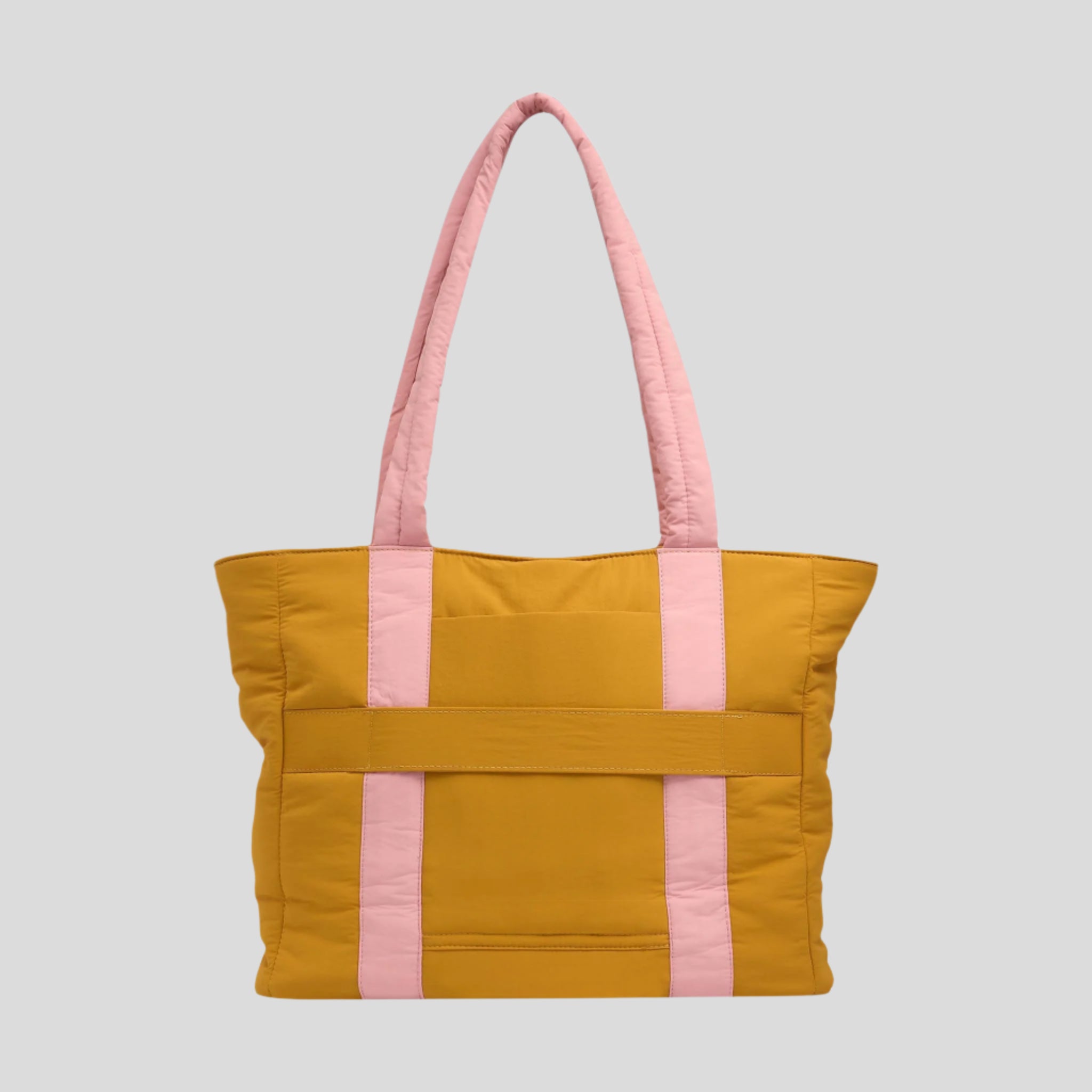 Everyday Nylon Tote -- Pink/Mustard