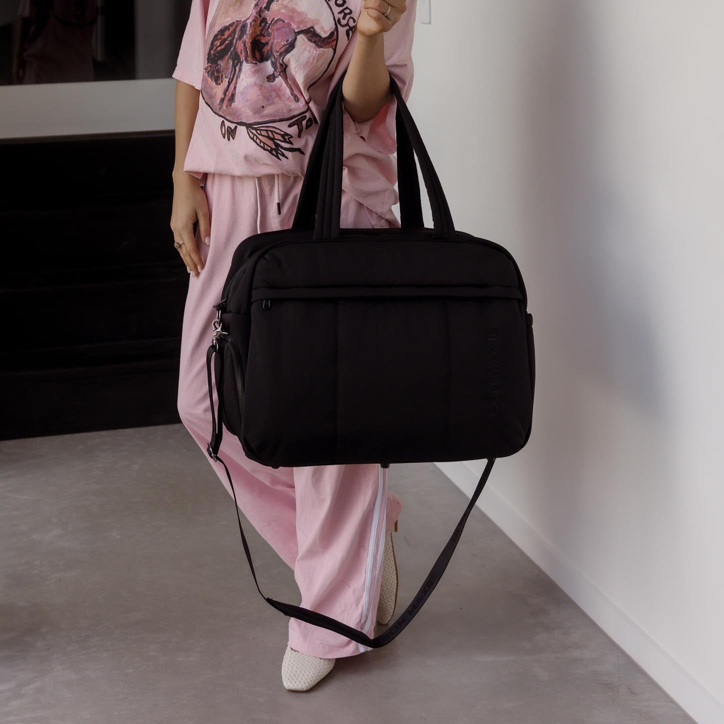 Weekender Puffy Duffel Bag - Black Bags