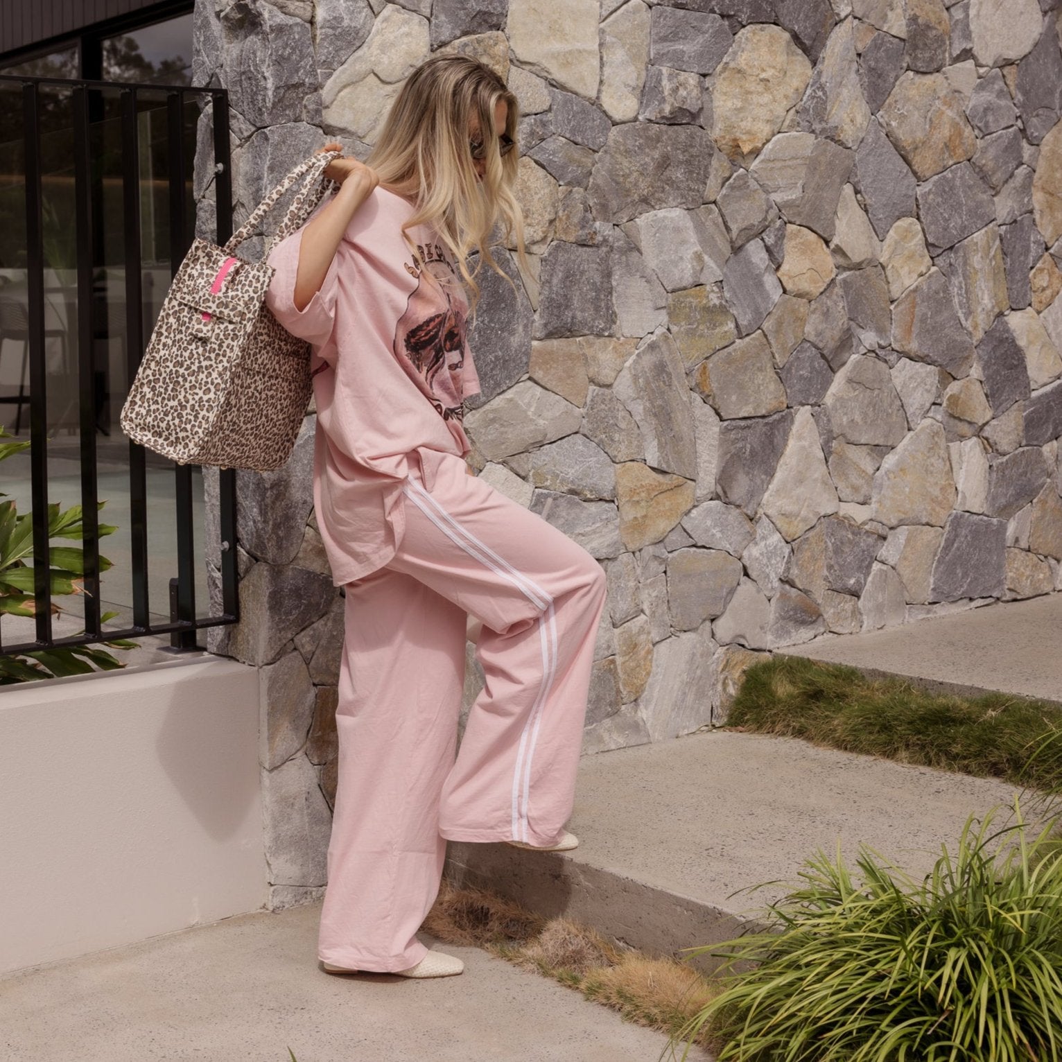 Large Bon Vivant Structured Tote Bag - Neon Pink Leopard Bags